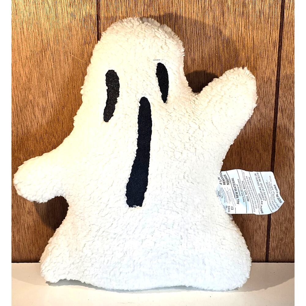 Ghost Plush Pillow Halloween White Sherpa Stuffed Decor Gertex 13 Inch